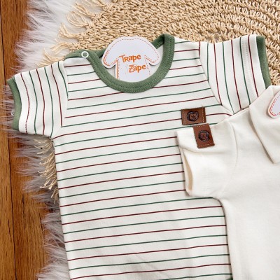 Conj. de Malha 3 peças - Leão com Jubinha - Verde e Off White